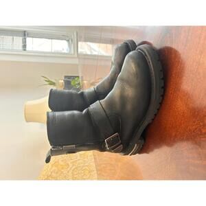 Milwaukee Biker Boots After Burner Black Leather Womens Sz 7